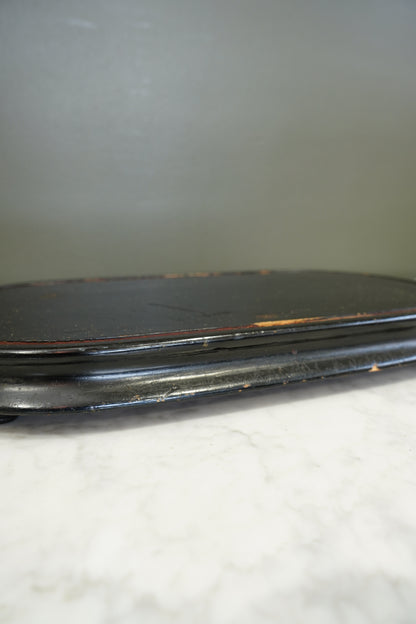 Antique French Ebonized Oval Display Stand Base