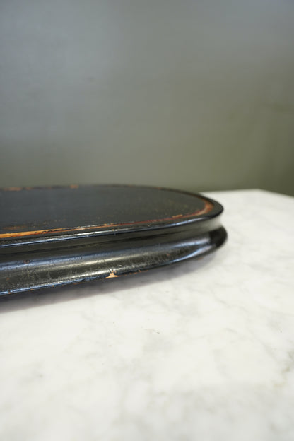 Antique French Ebonized Oval Display Stand Base