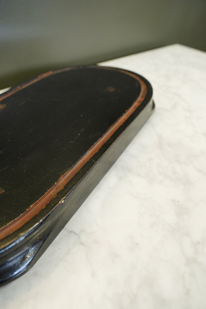 Antique French Ebonized Oval Display Stand Base