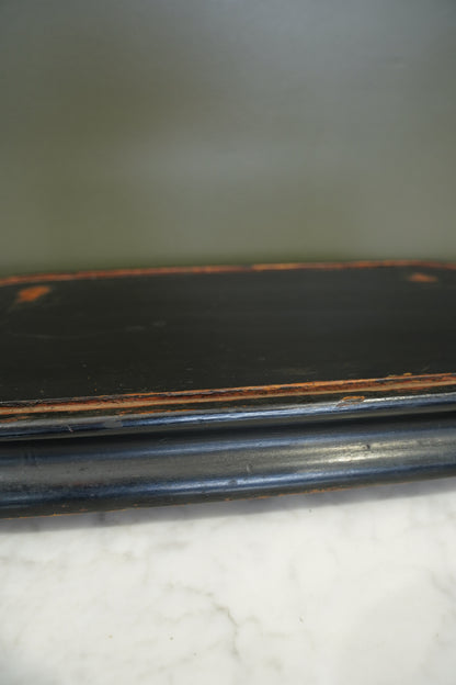 Antique French Ebonized Oval Plinth Display Stand Base