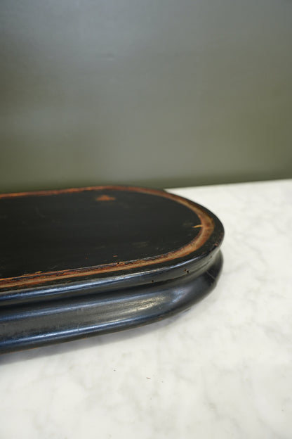 Antique French Ebonized Oval Plinth Display Stand Base