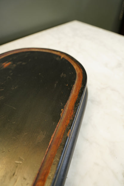 Antique French Ebonized Oval Plinth Display Stand Base