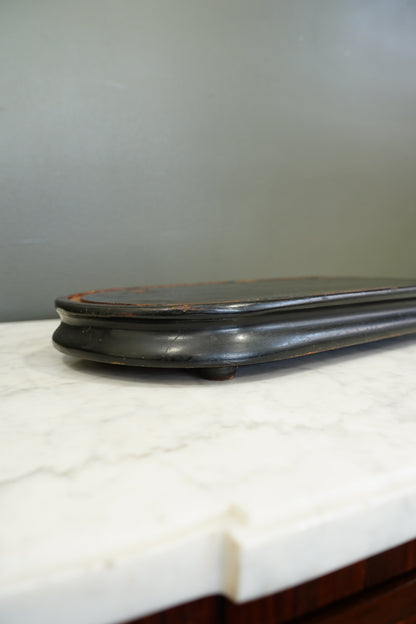 Antique French Ebonized Oval Plinth Display Stand Base