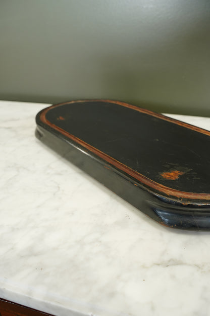 Antique French Ebonized Oval Plinth Display Stand Base