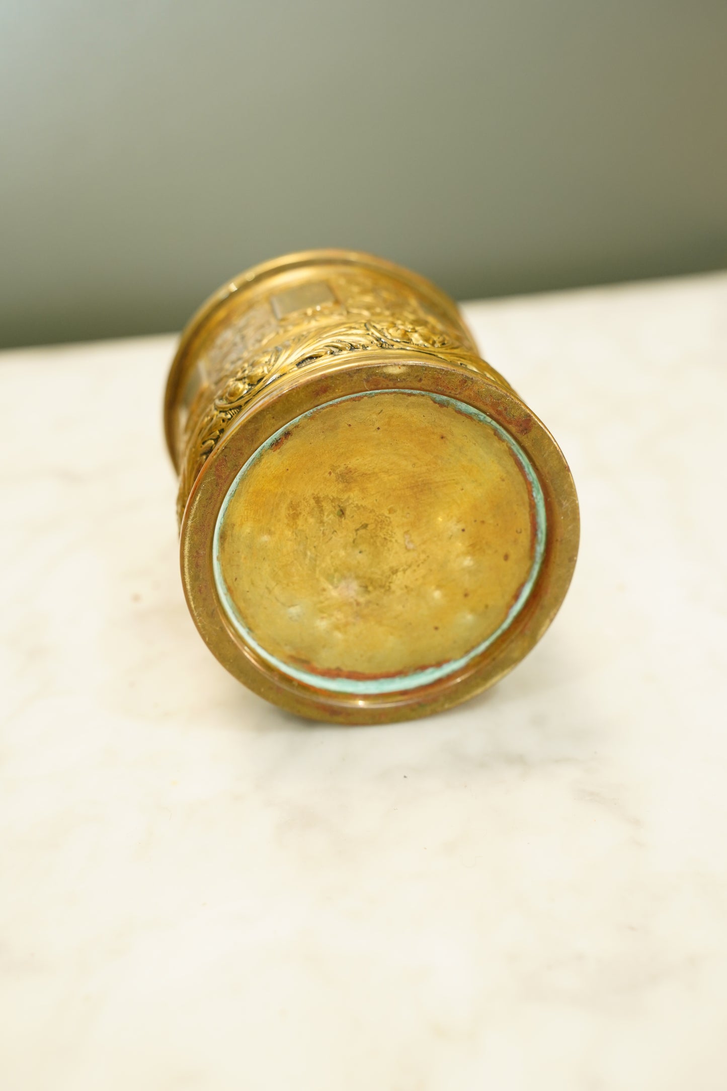 Antique English Brass String Holder