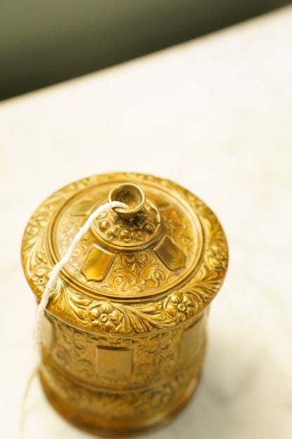 Antique English Brass String Holder