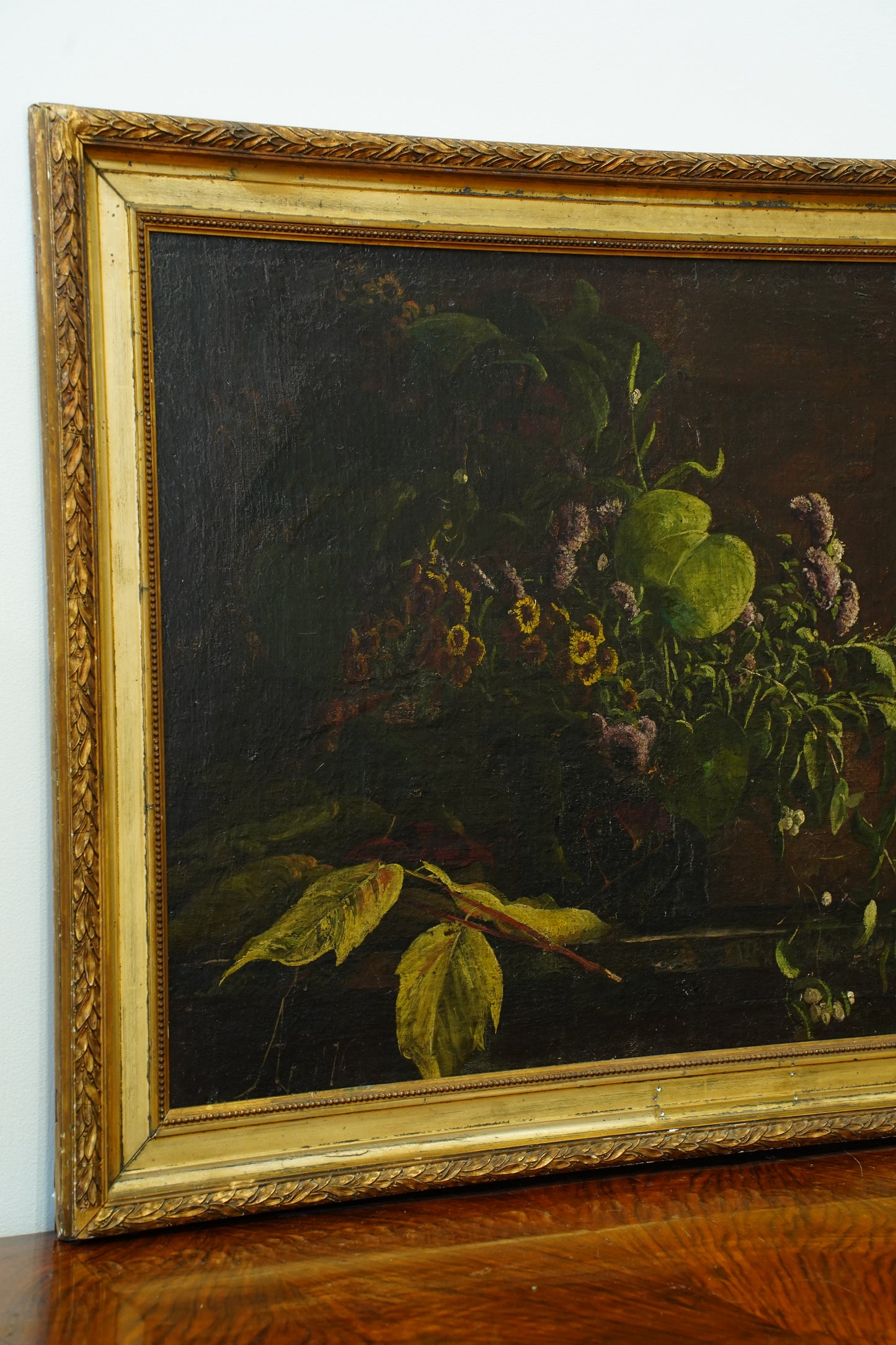Antique Dutch Style Floral Still Life Oil Painting, Circa 1880