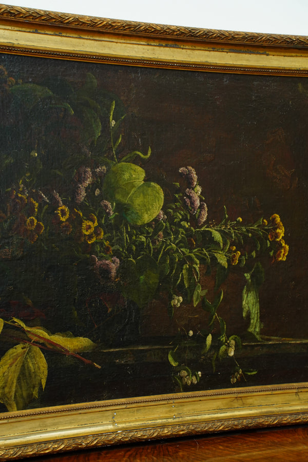 Antique Dutch Style Floral Still Life Oil Painting secondary view