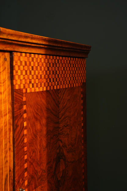 Antique Walnut Parquetry Commode with Side Cabinets