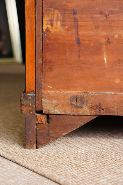 Antique Walnut Parquetry Commode with Side Cabinets