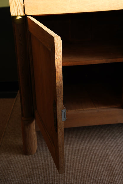 Antique French Sandblasted Oak Empire Buffet