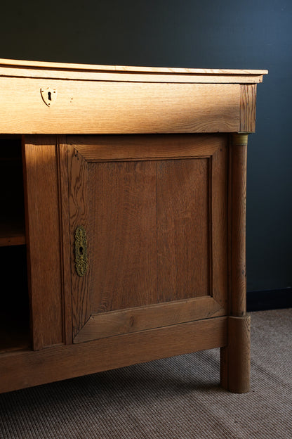 Antique French Sandblasted Oak Empire Buffet