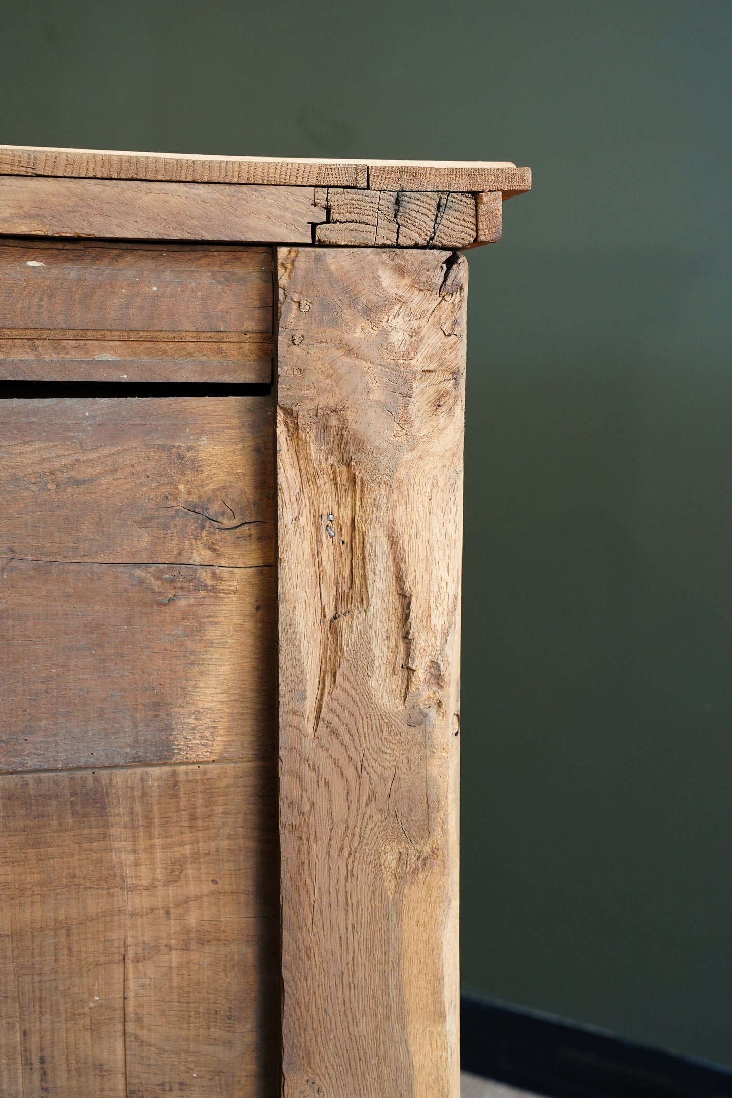 Antique French Sandblasted Oak Empire Buffet