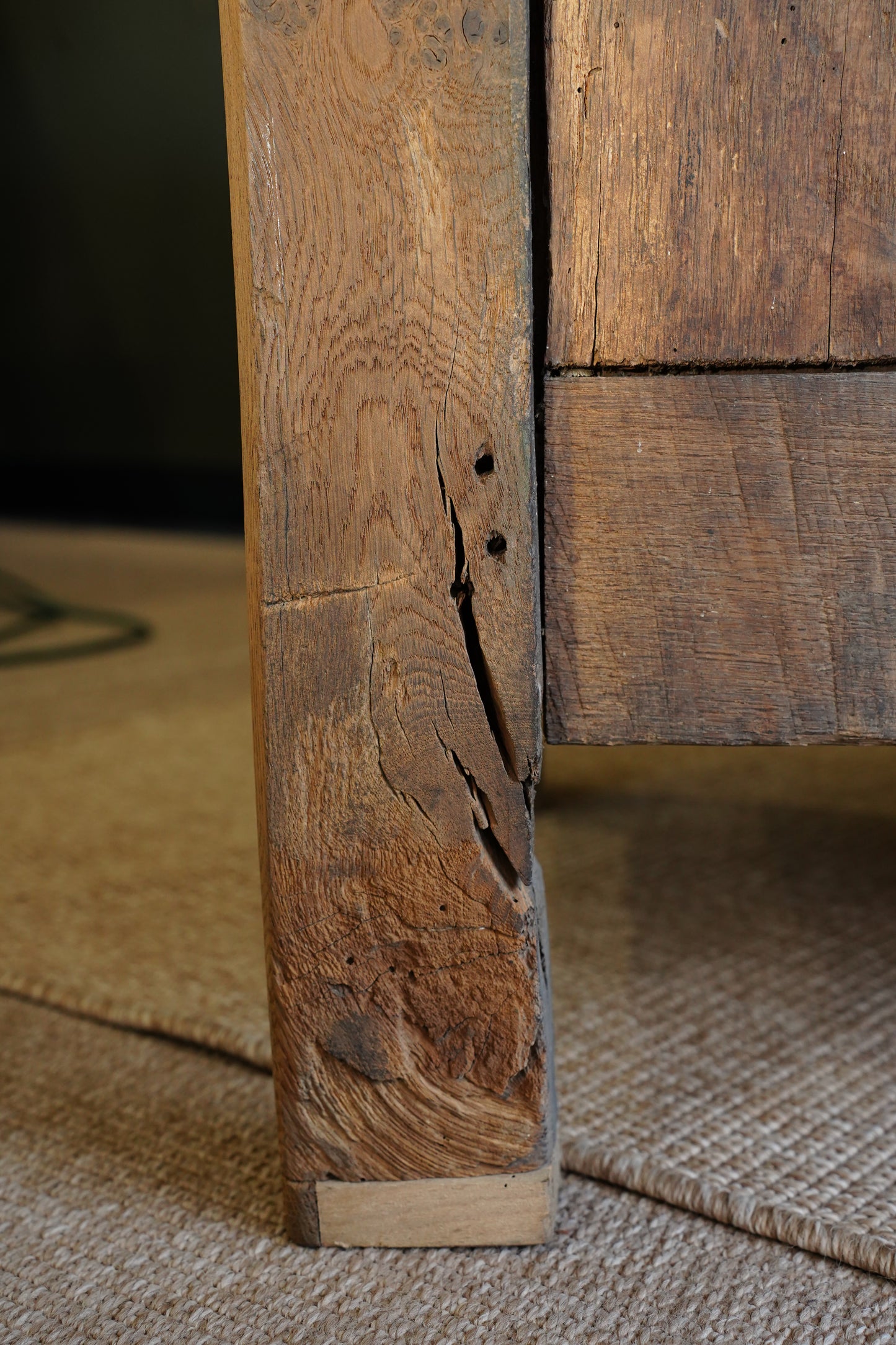 Antique French Sandblasted Oak Empire Buffet