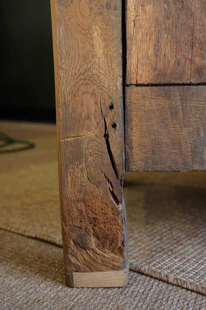 Antique French Sandblasted Oak Empire Buffet