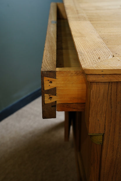 Antique French Sandblasted Oak Empire Buffet