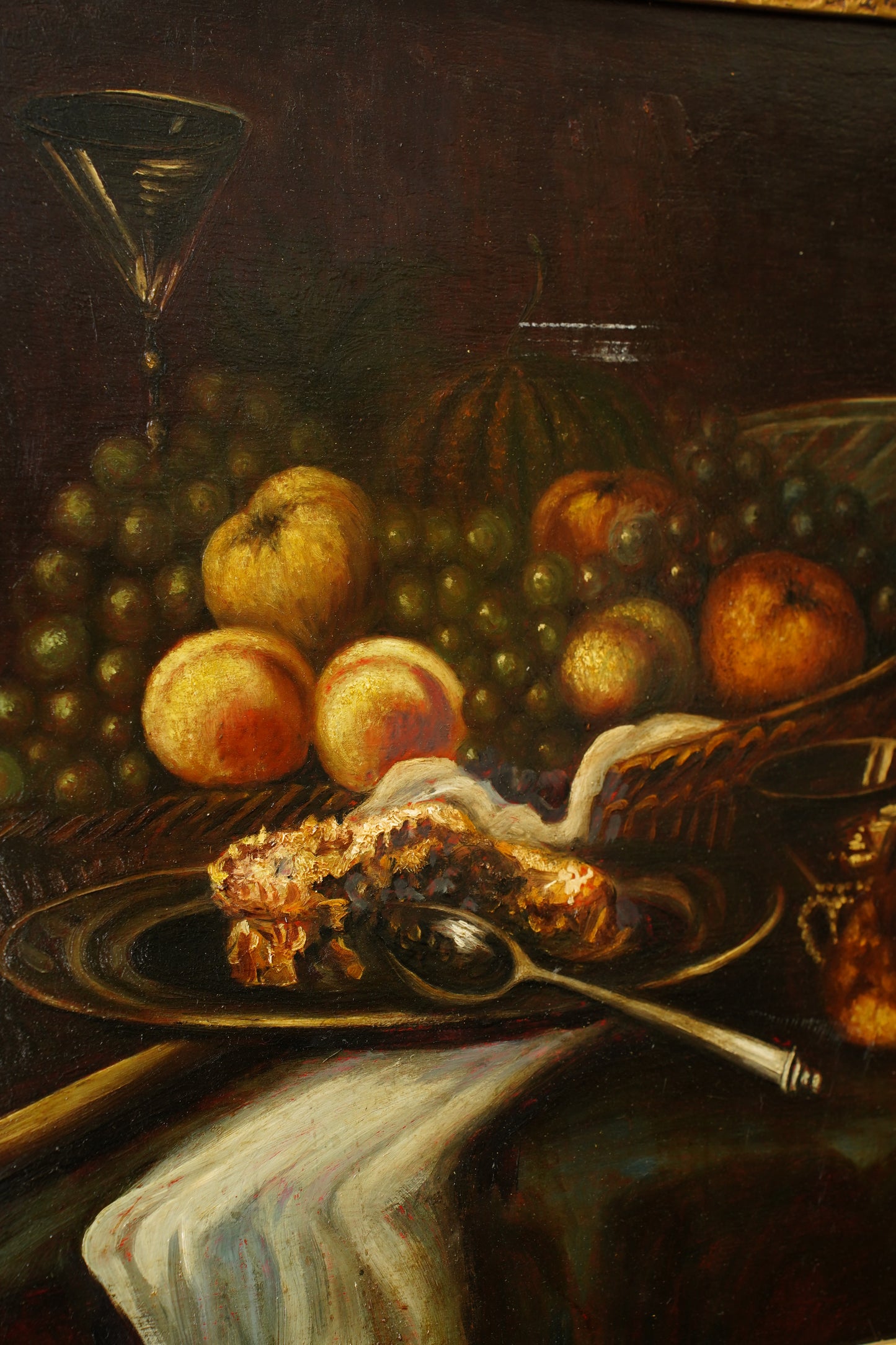 Antique Still Life Oil Painting, Fruit and Langoustine, Circa 1900