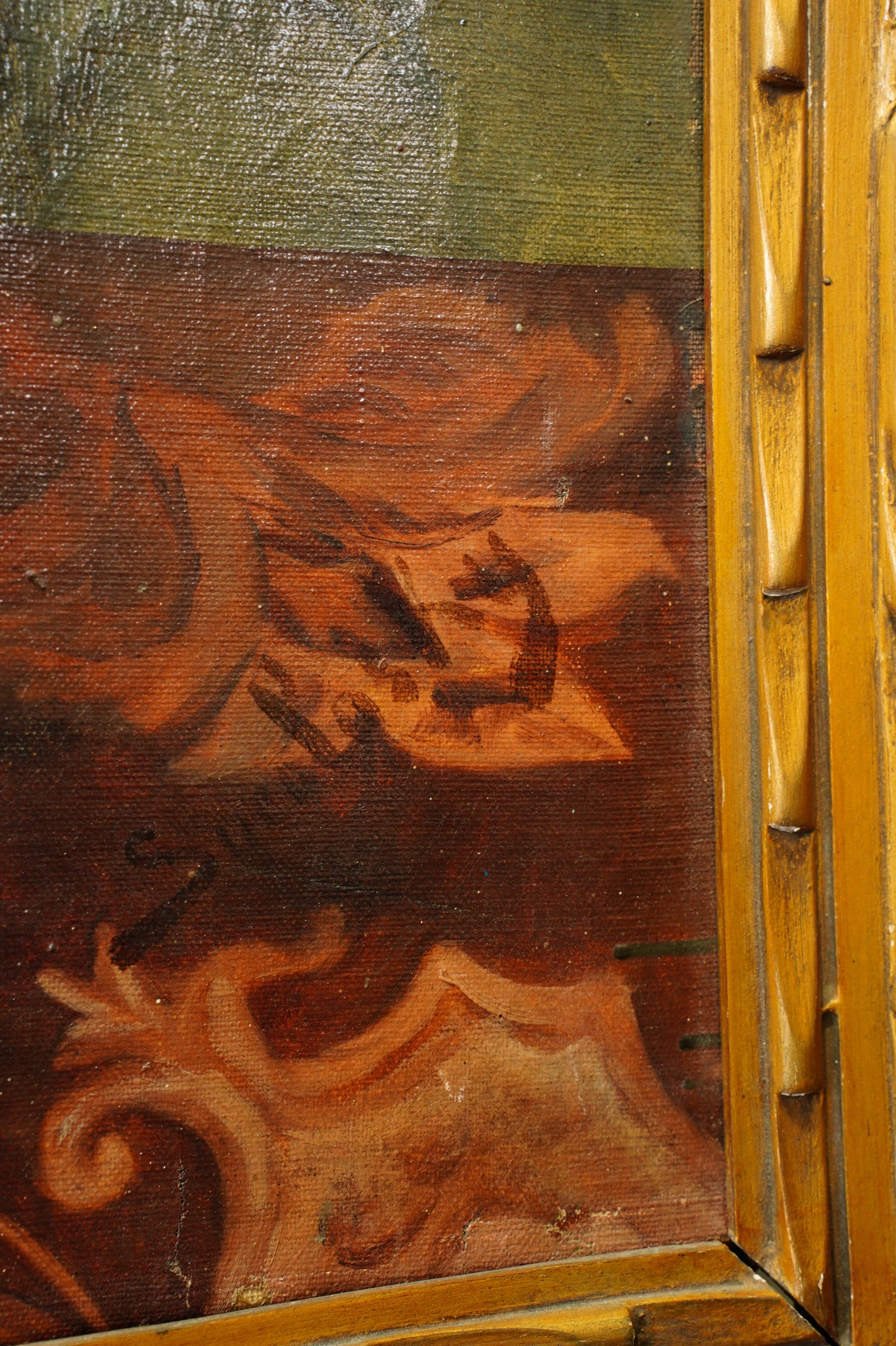 Antique European Peony Oil Painting, Circa 1900