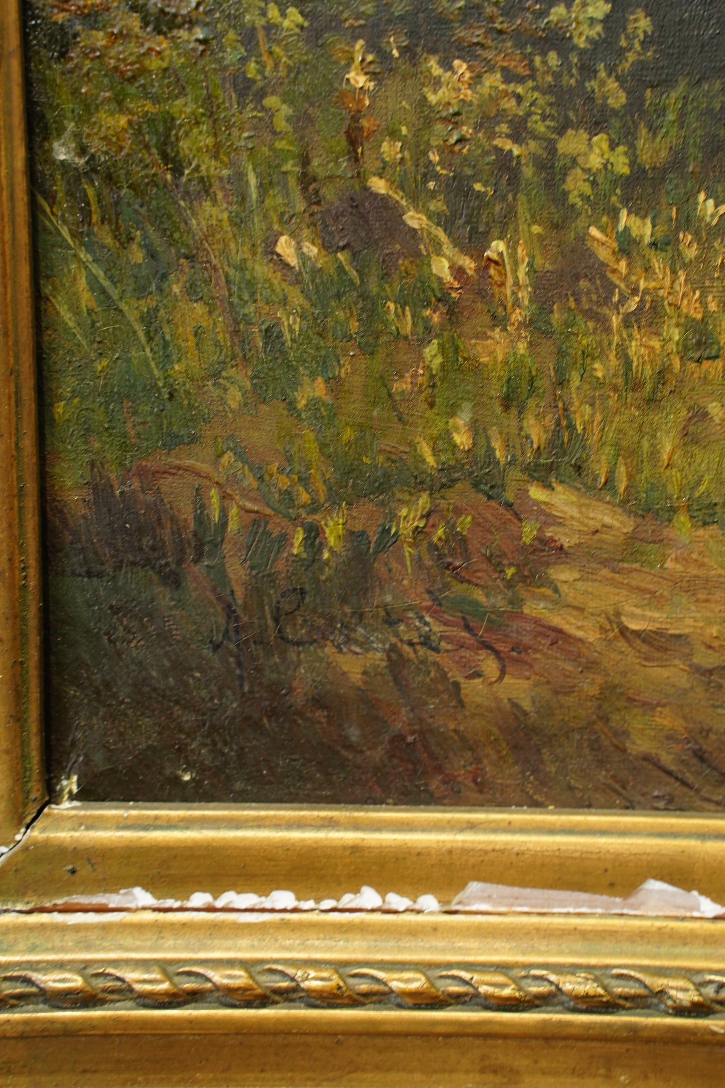 Antique French Sheep Painting Oil on Canvas Barbizon Pastoral, Circa 1880