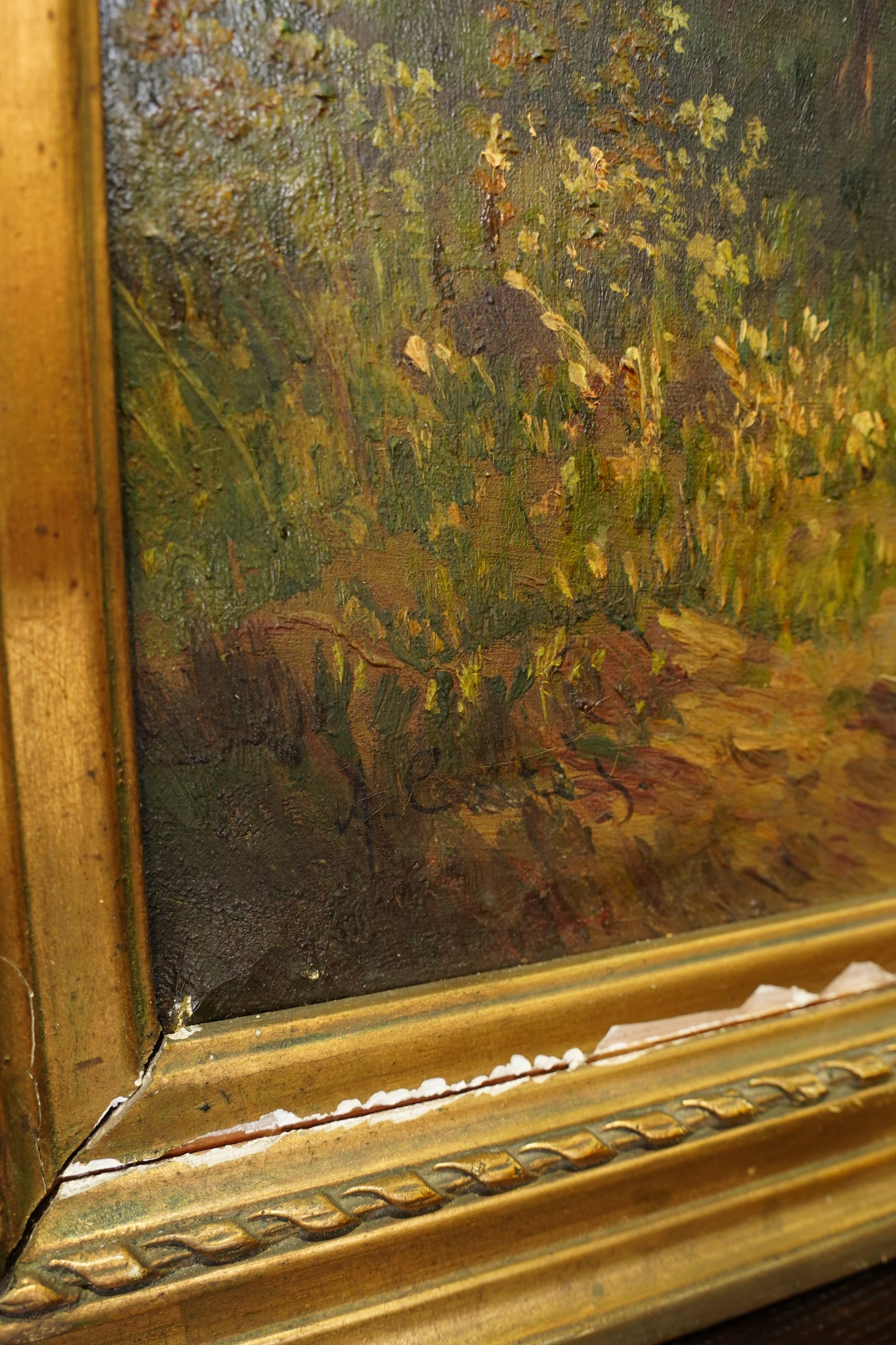Antique French Sheep Painting Oil on Canvas Barbizon Pastoral, Circa 1880
