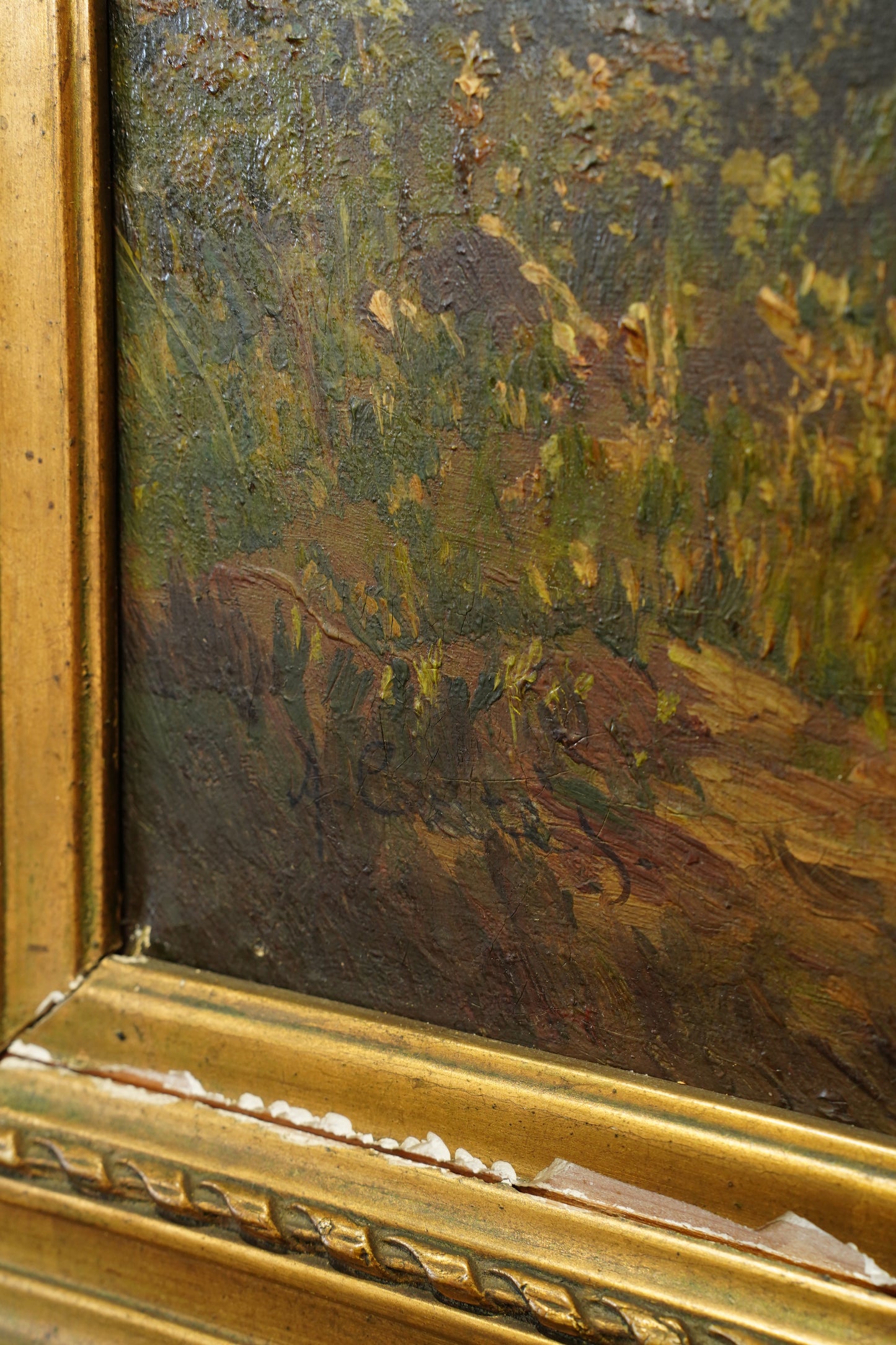 Antique French Sheep Painting Oil on Canvas Barbizon Pastoral, Circa 1880