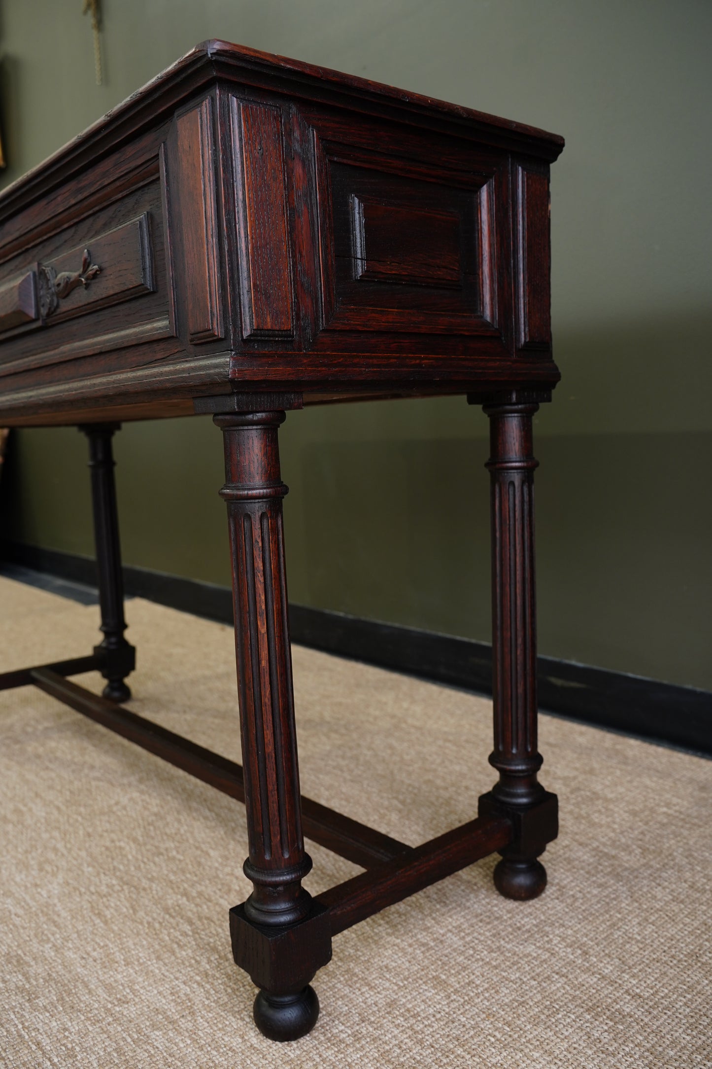 Antique French Oak Jardiniere on Stand