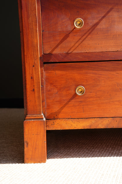 Antique French Empire Walnut Commode with Marble Top
