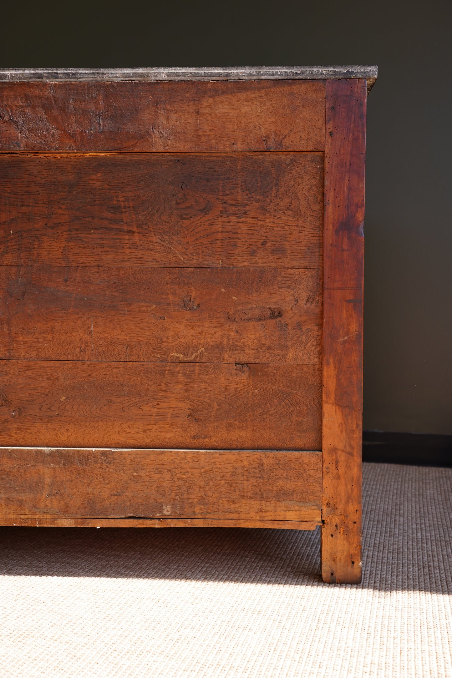 Antique French Empire Walnut Commode with Marble Top