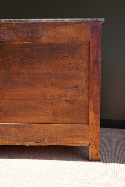 Antique French Empire Walnut Commode with Marble Top