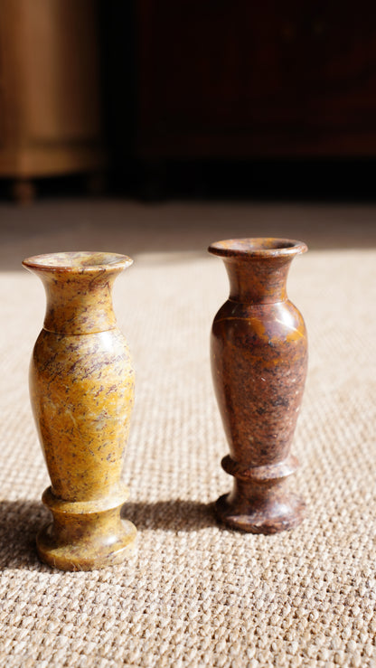 Pair of Vintage Small Marble Vases