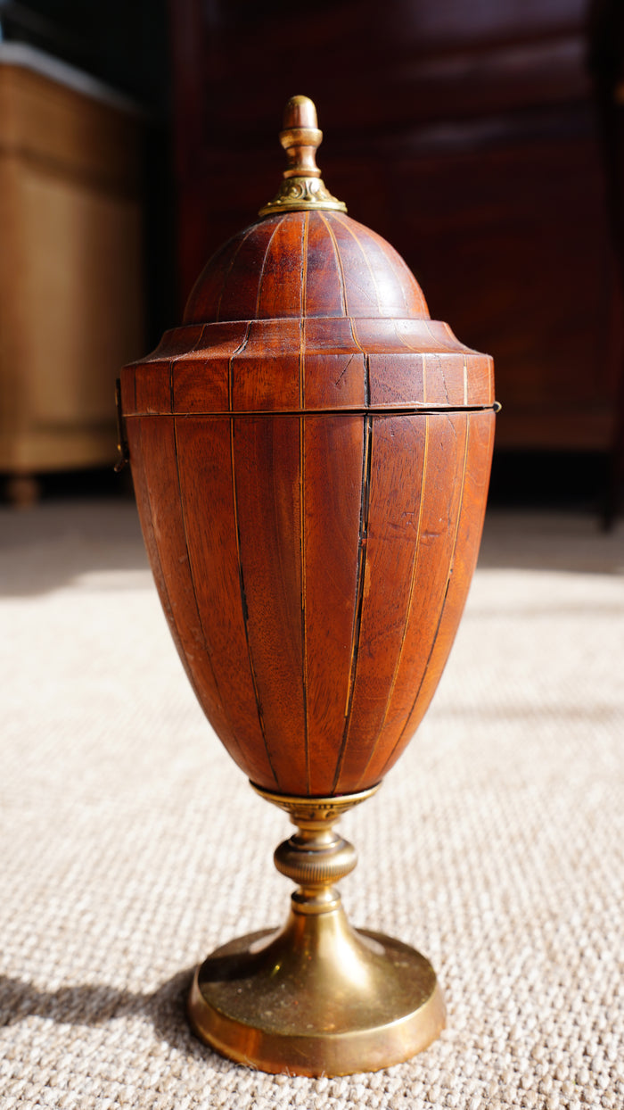 Antique English Banded Wood Trinket Box detail