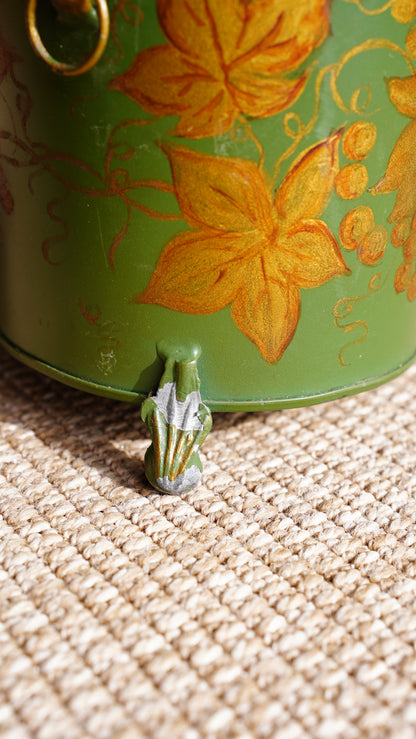 Vintage Hand-Painted Tole Planter, Small