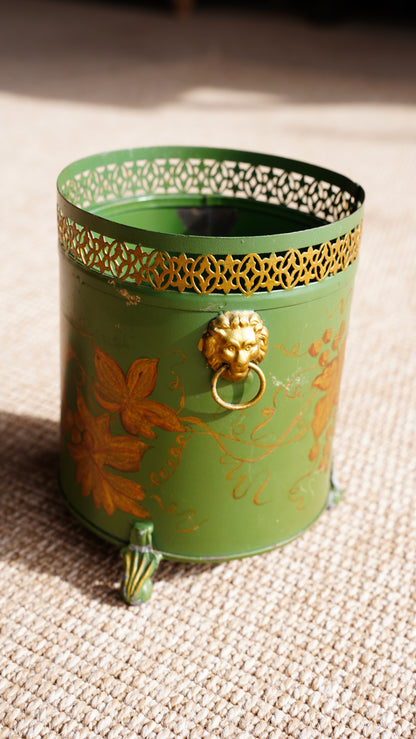 Vintage Hand-Painted Tole Planter, Small