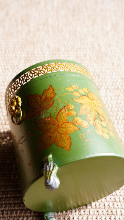 Vintage Hand-Painted Tole Planter, Small