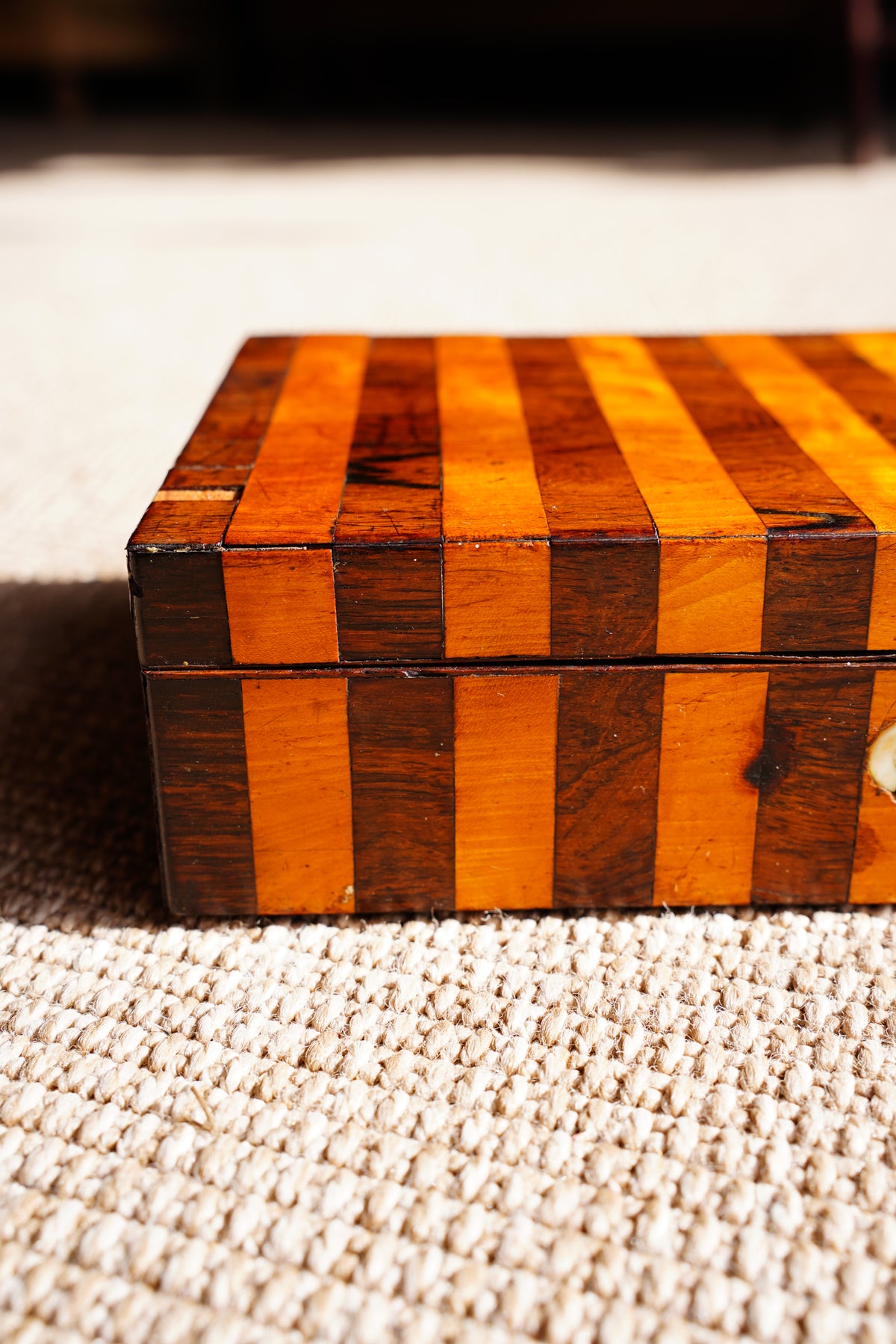 Antique Victorian Rosewood & Satinwood Striped Lap Desk