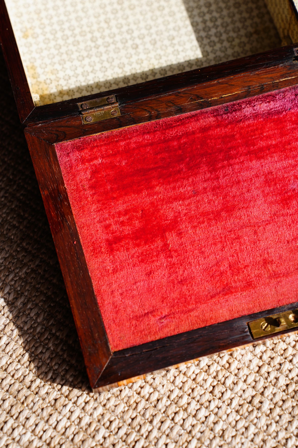 Antique Victorian Rosewood & Satinwood Striped Lap Desk