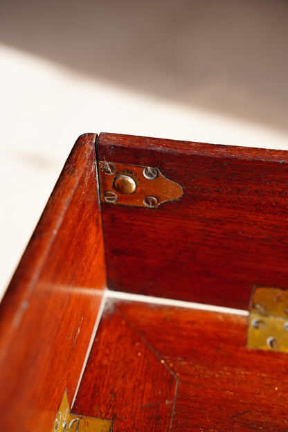 Antique English Campaign Mahogany Butlers Tray Table