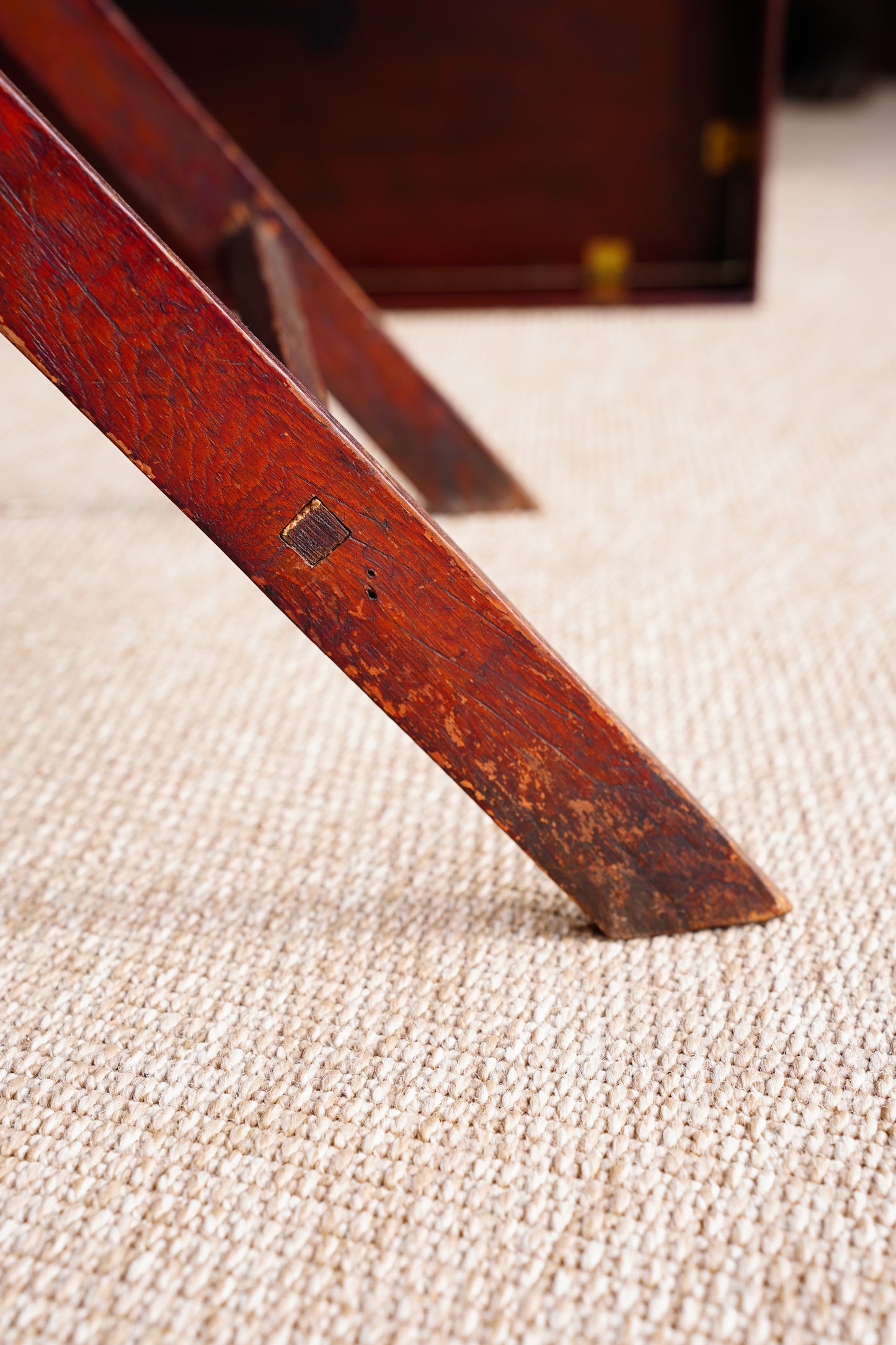 Antique English Campaign Mahogany Butlers Tray Table