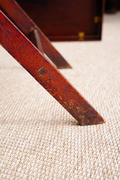 Antique English Campaign Mahogany Butlers Tray Table