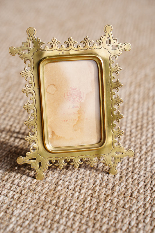 Antique Victorian Brass Picture Frame, c1890