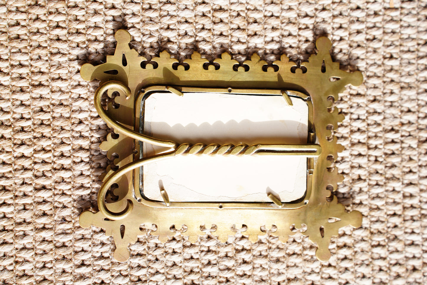 Antique Victorian Brass Picture Frame, c1890