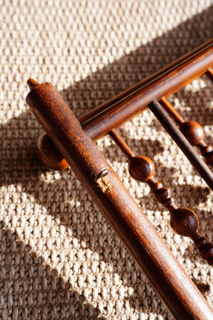 Antique Walnut Folding Wall Magazine Rack