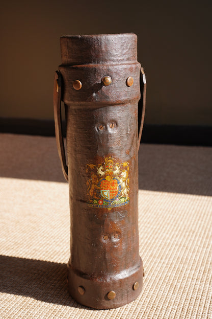 Antique English Leather Cordite Carrier