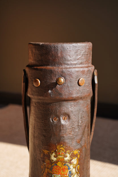 Antique English Leather Cordite Carrier