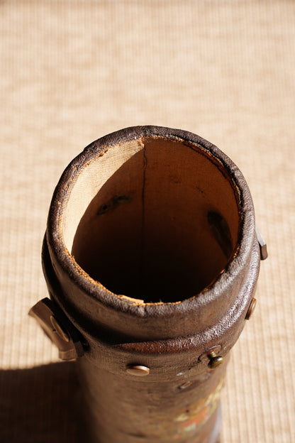Antique English Leather Cordite Carrier