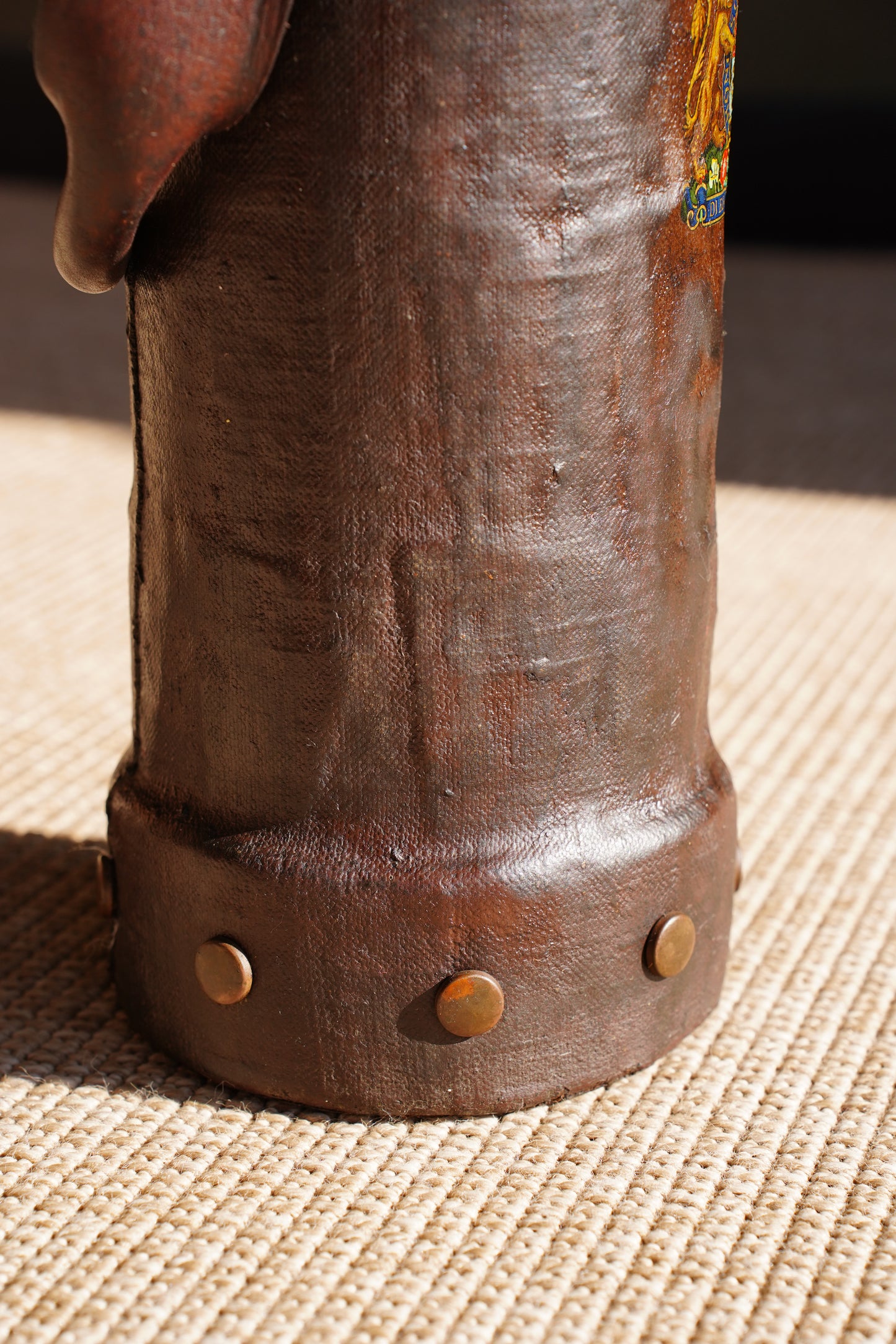 Antique English Leather Cordite Carrier