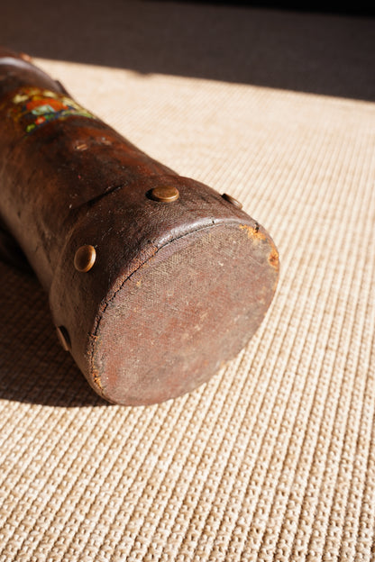 Antique English Leather Cordite Carrier