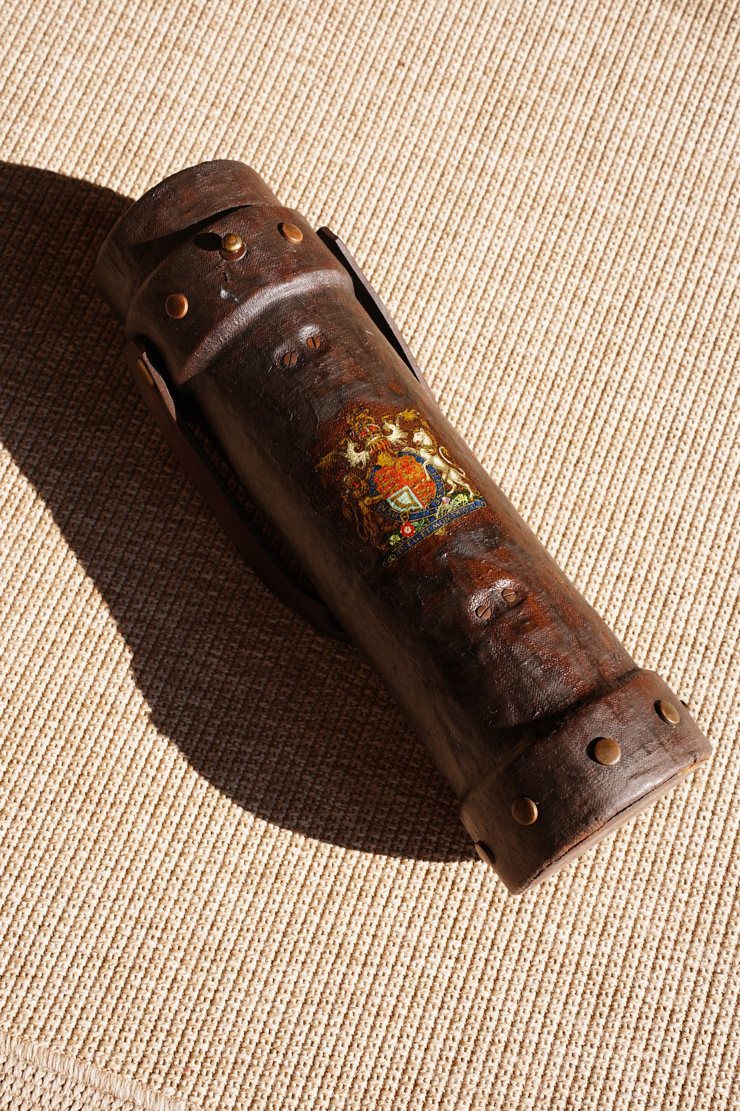 Antique English Leather Cordite Carrier