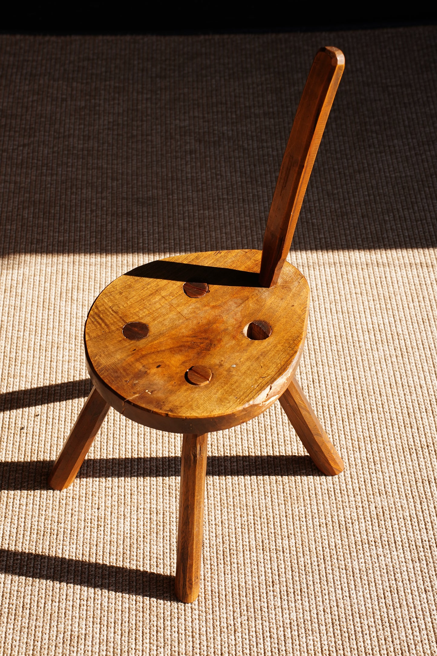 Antique French Folk Art Tripod Chair