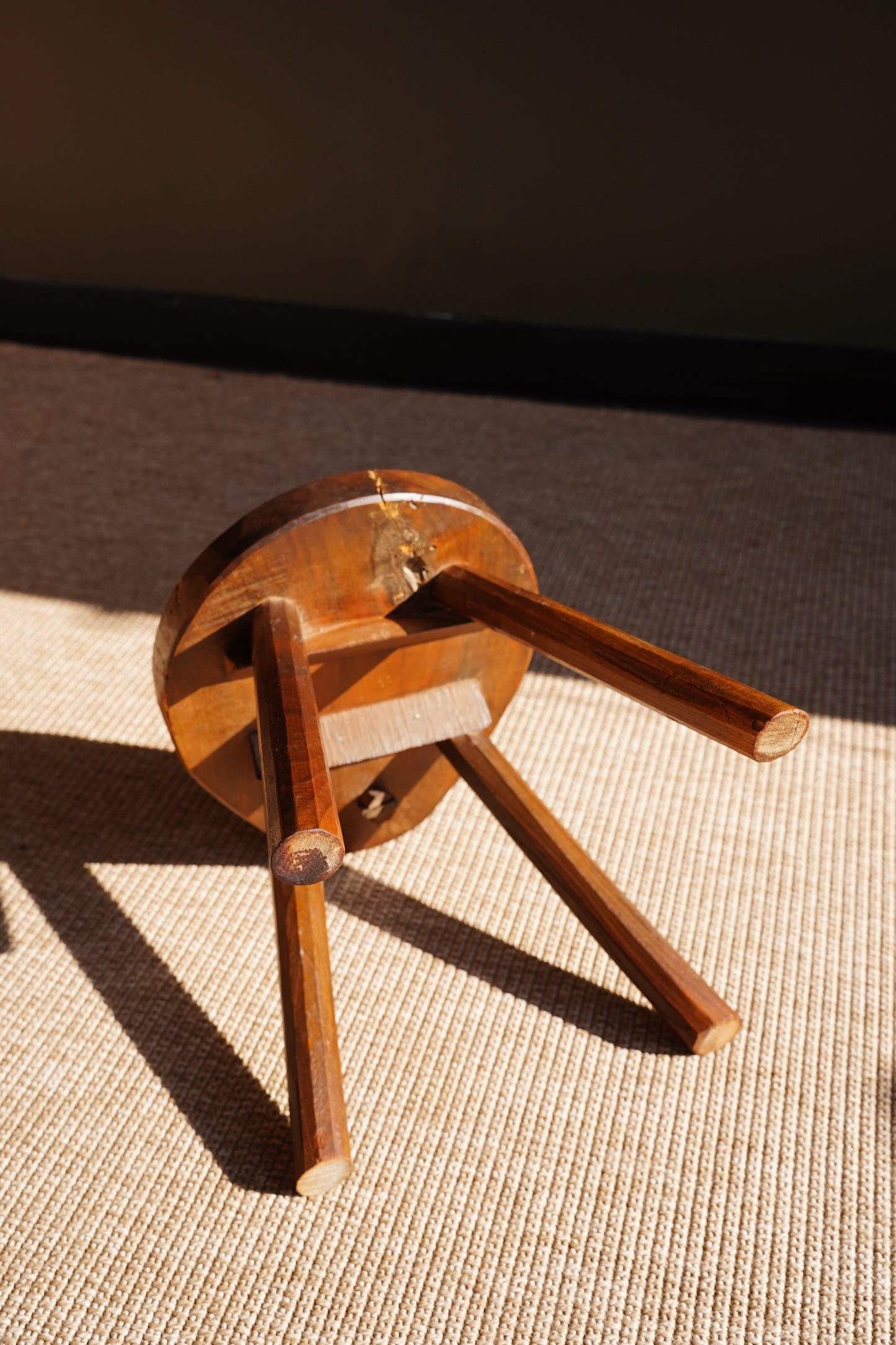 Antique French Folk Art Tripod Chair
